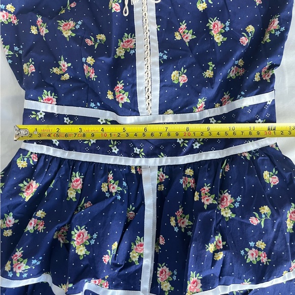 NWOT Gunne Sax x ModCloth Twirling Moments Blue Floral Peplum Dress S - Picture 15 of 16